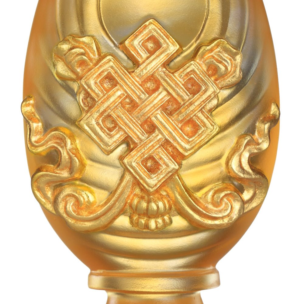 Crystal Feng Shui, Good Fortune & Wealth, Eight Auspicious Offerings, Implement Auspiciousness, The Rest Will Follow (Set of 8, 24K Gilded) - LIULI Crystal Art