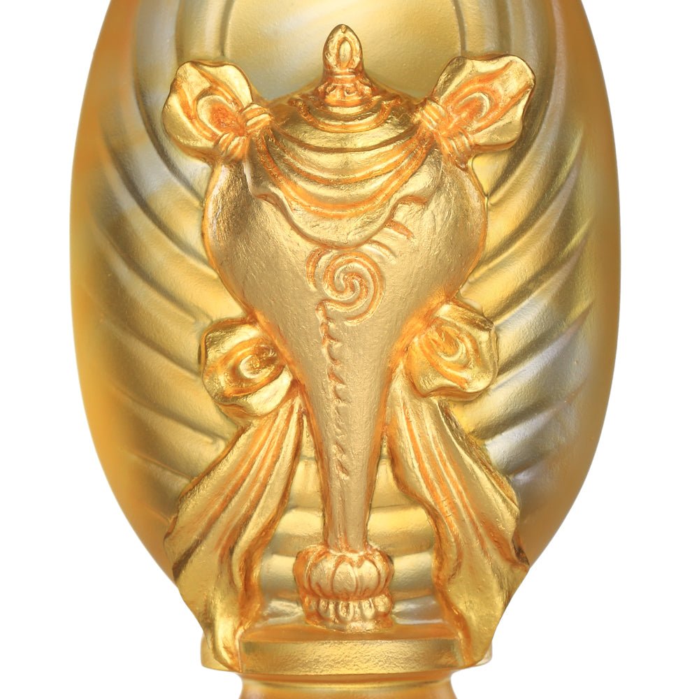 Crystal Feng Shui, Good Fortune & Wealth, Eight Auspicious Offerings, Implement Auspiciousness, The Rest Will Follow (Set of 8, 24K Gilded) - LIULI Crystal Art