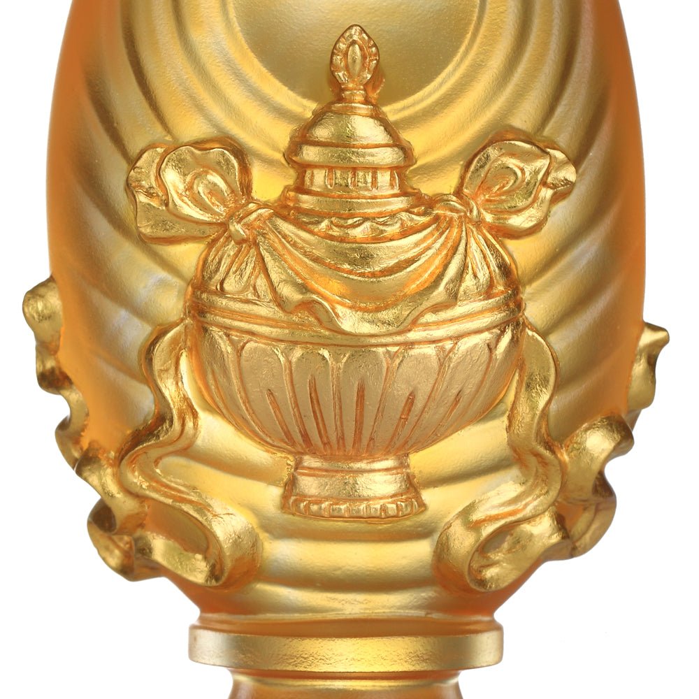 Crystal Feng Shui, Good Fortune & Wealth, Eight Auspicious Offerings, Implement Auspiciousness, The Rest Will Follow (Set of 8, 24K Gilded) - LIULI Crystal Art