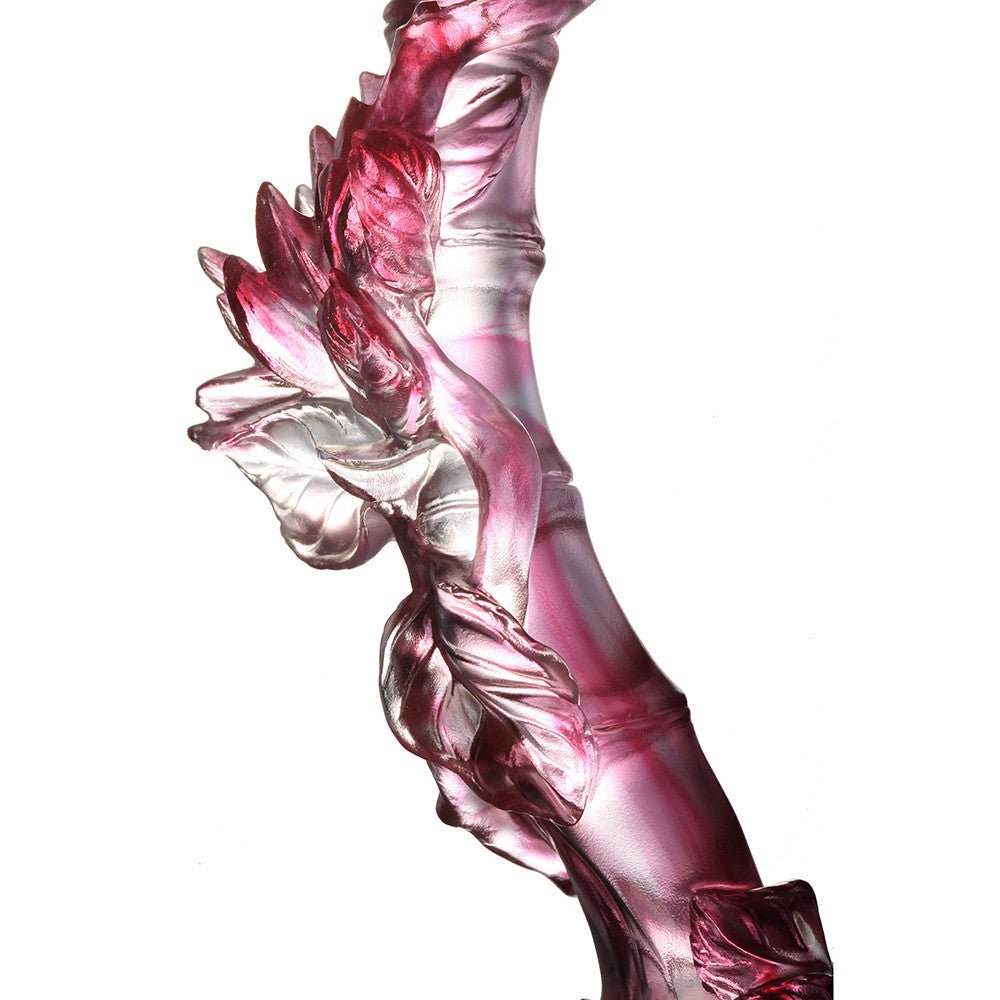 Crystal Feng Shui Ruyi, Camellia, Ruyi of Virtue - LIULI Crystal Art