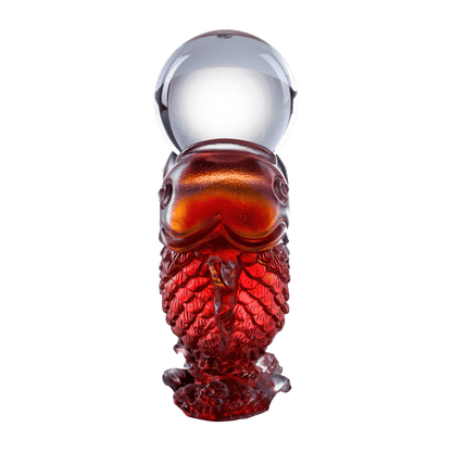 Crystal Fish, Feng Shui, As The Good World Turns-Twin Fish Turning of Ruyi - LIULI Crystal Art