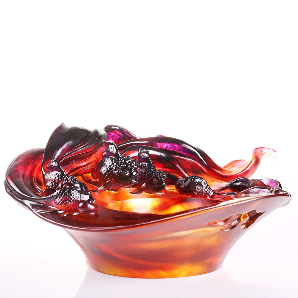 Crystal Fish, Goldfish, Harmonious Beauty - LIULI Crystal Art