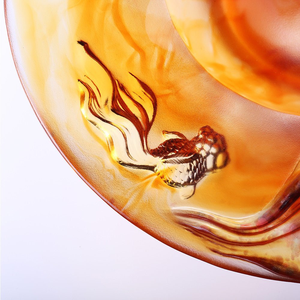 Crystal Fish, Goldfish, Harmonious Beauty - LIULI Crystal Art