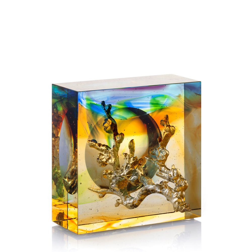 '-- DELETE -- Crystal Flower, Full Moon, Fragrant Flowers - LIULI Crystal Art