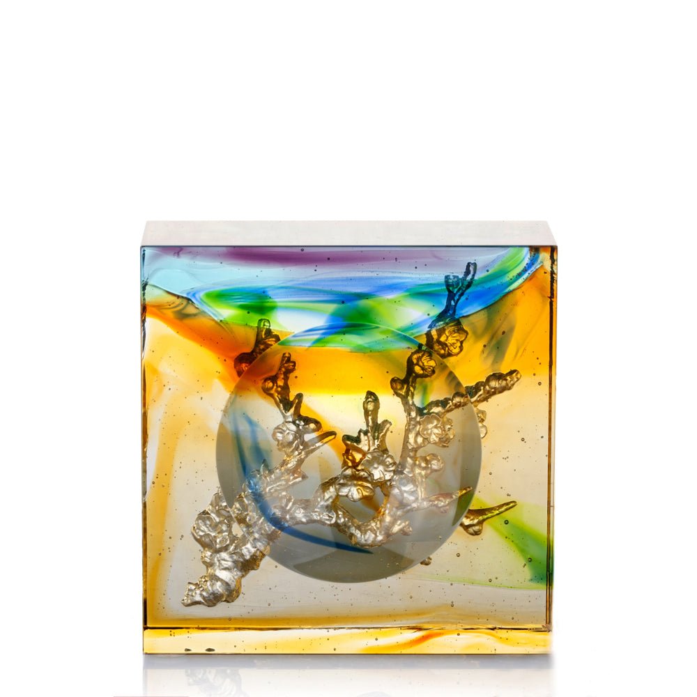'-- DELETE -- Crystal Flower, Full Moon, Fragrant Flowers - LIULI Crystal Art