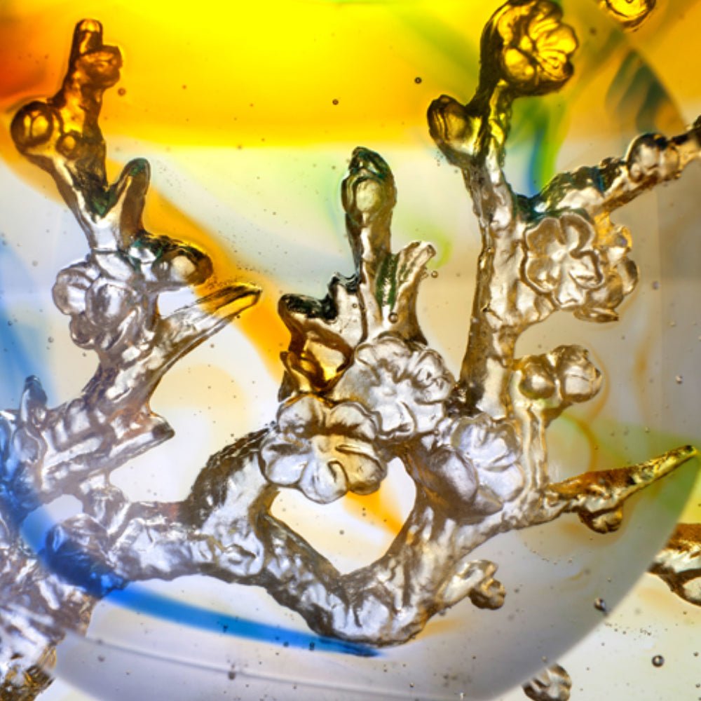 '-- DELETE -- Crystal Flower, Full Moon, Fragrant Flowers - LIULI Crystal Art