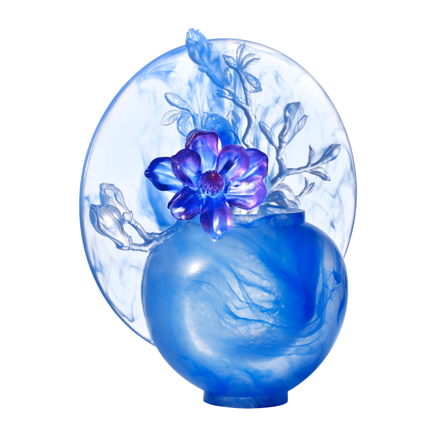 Crystal Flower, Magnolia, World of Beautiful Compassion - LIULI Crystal Art