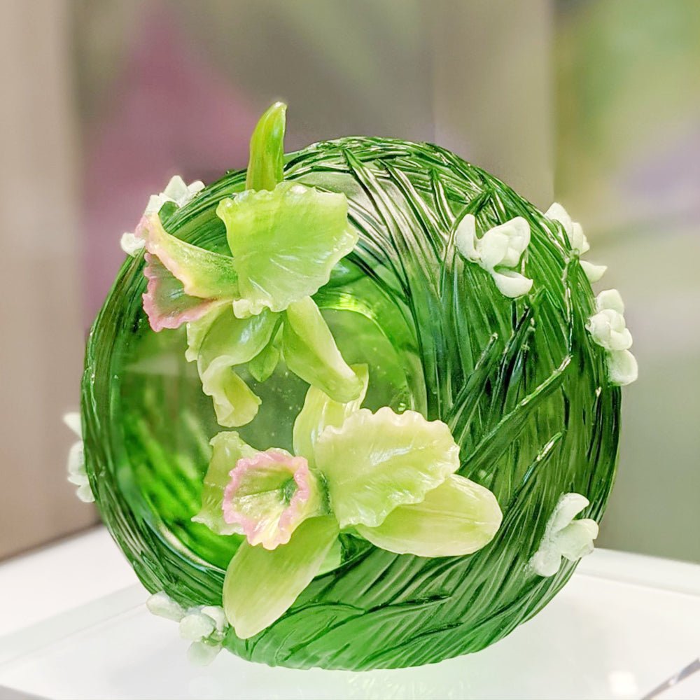 Crystal Flower, Orchid, Gentle Water, Spring Orchid - LIULI Crystal Art