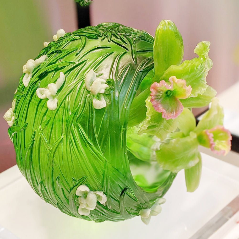 Crystal Flower, Orchid, Gentle Water, Spring Orchid - LIULI Crystal Art