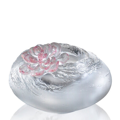 Crystal Flower, Peach Blossom, A Fresh and Wonderful Blessing-Peach Blossom - LIULI Crystal Art