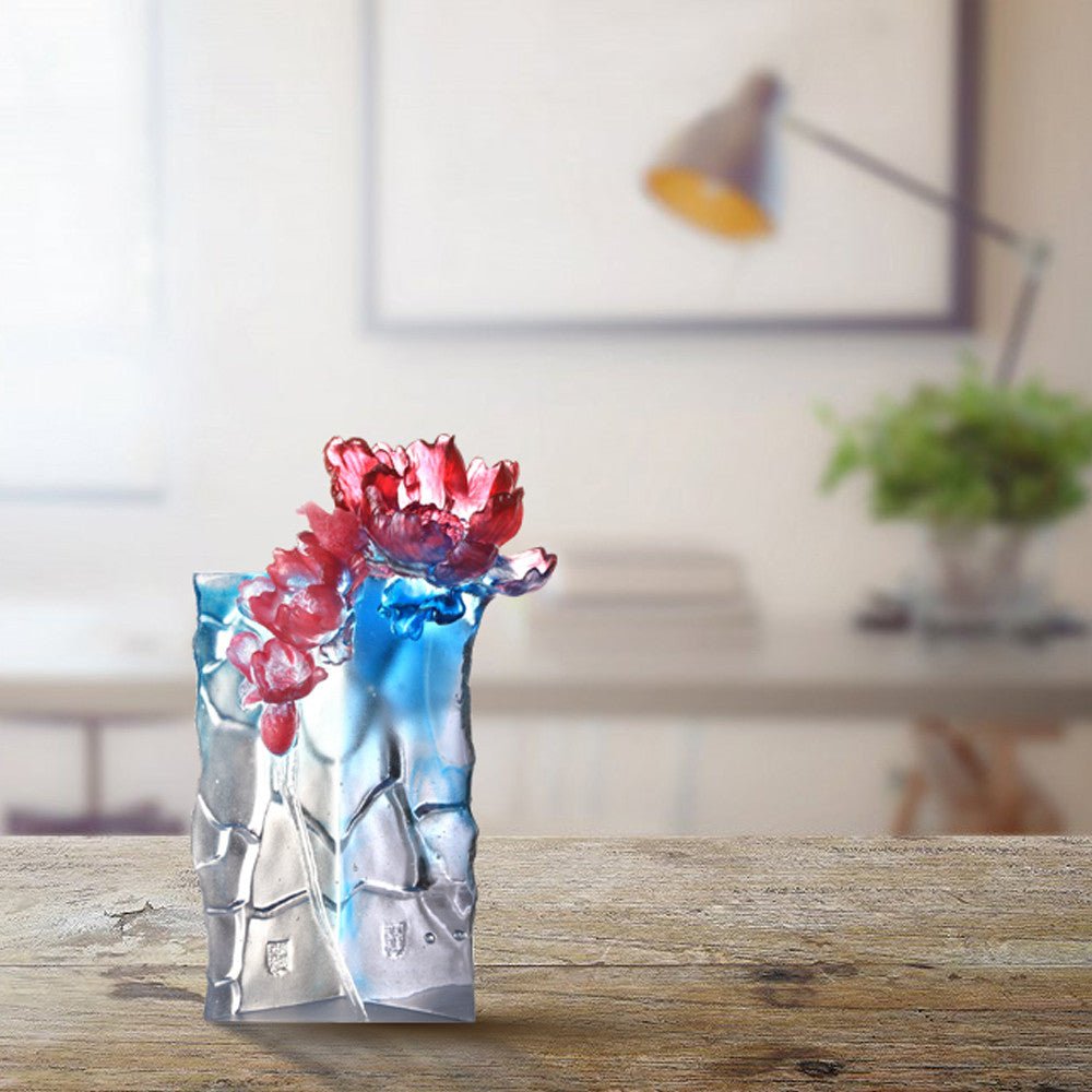 '-- DELETE -- Crystal Flower, Peony, Flourish with Intent - LIULI Crystal Art