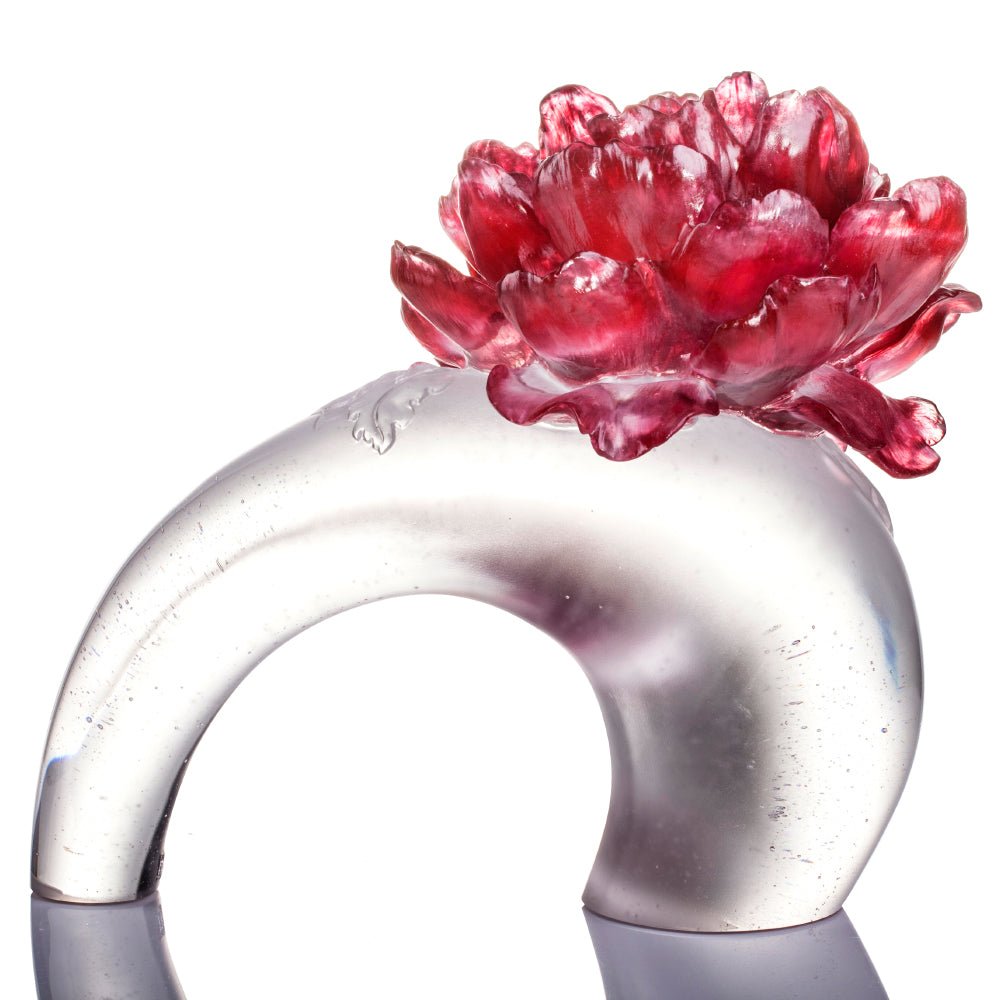 Crystal Flower, Peony, Opulent Fragrance - LIULI Crystal Art