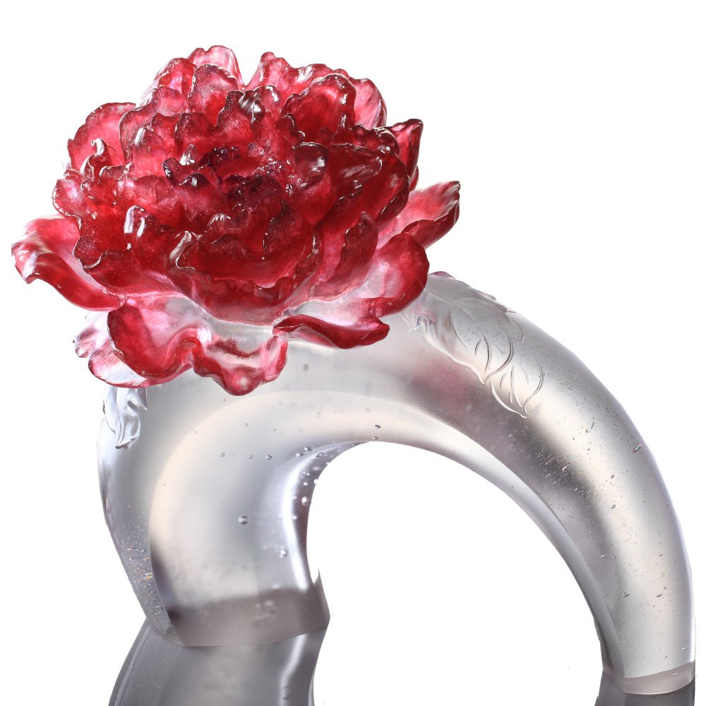 Crystal Flower, Peony, Opulent Fragrance - LIULI Crystal Art