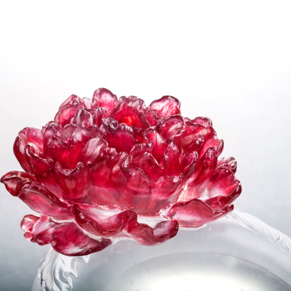 Crystal Flower, Peony, Opulent Fragrance - LIULI Crystal Art