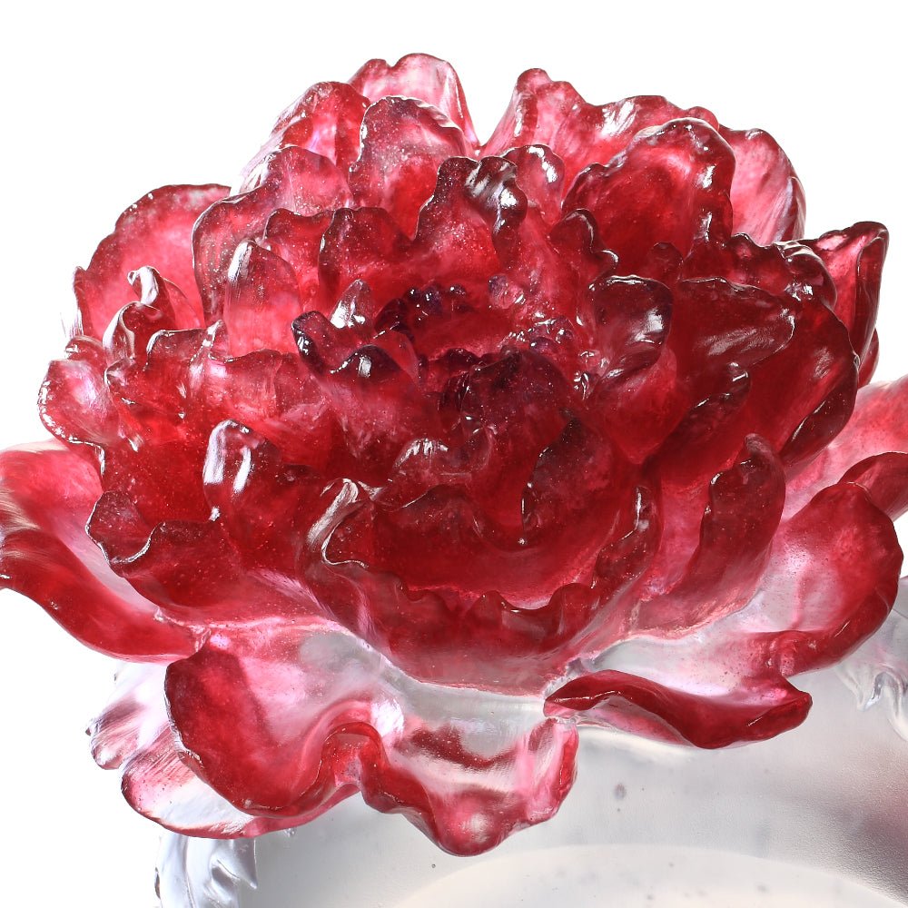 Crystal Flower, Peony, Opulent Fragrance - LIULI Crystal Art