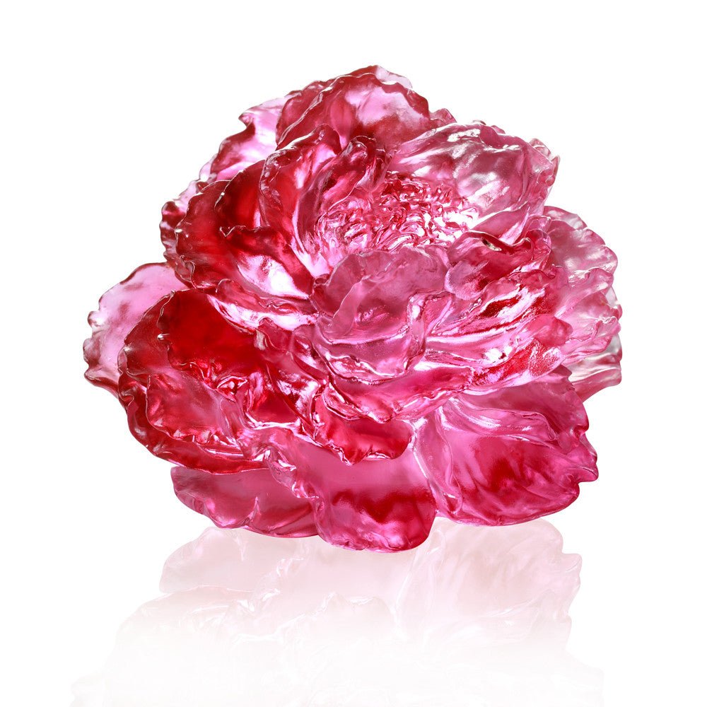 Crystal Flower, Peony, Prosperous Heart, Prosperous World - LIULI Crystal Art