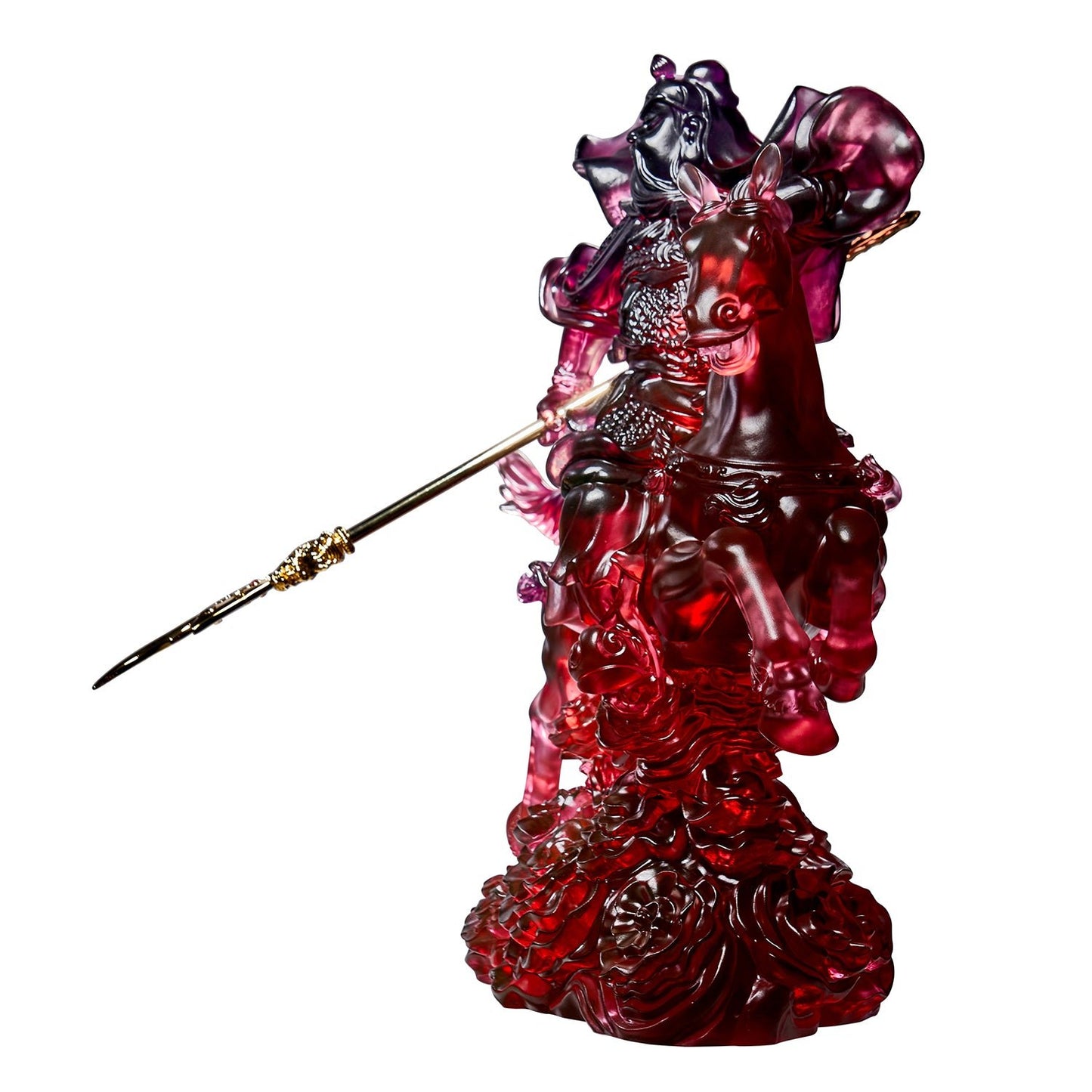 Crystal Guangong, Courageous of General Guan Gong - Righteous One (24K Gold-Plated Sword)