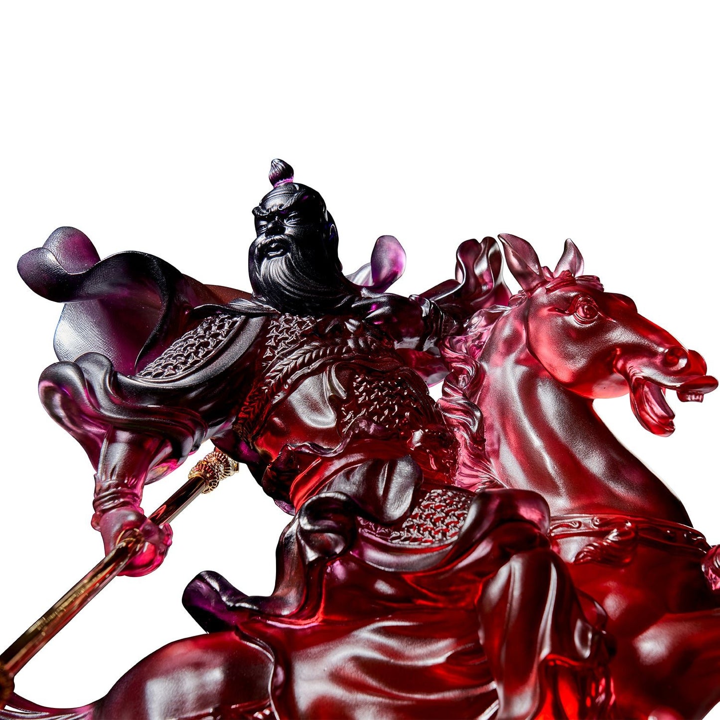 Crystal Guangong, Courageous of General Guan Gong - Righteous One (24K Gold-Plated Sword)