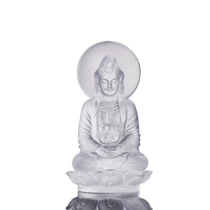 Crystal Guanyin Sculpture, Accompanied By Ease