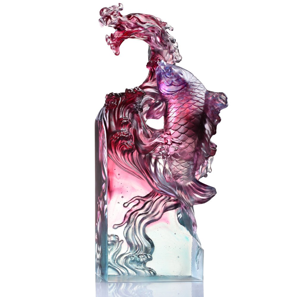 Crystal Mythical Creature, Dragon-Fish, Rising Into the Heavens - LIULI Crystal Art