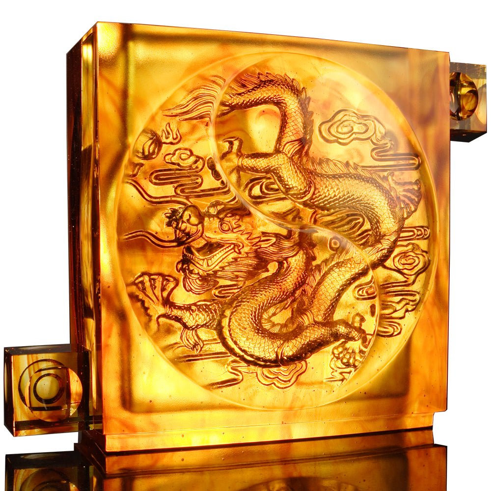 Crystal Mythical Creature, Dragon, From Taiji Comes The Dragon - LIULI Crystal Art