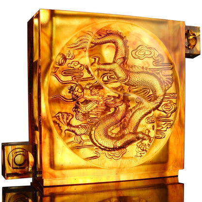 Crystal Mythical Creature, Dragon, From Taiji Comes The Dragon - LIULI Crystal Art