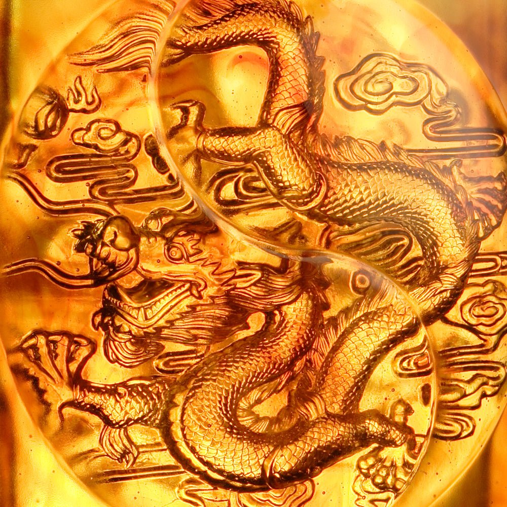 Crystal Mythical Creature, Dragon, From Taiji Comes The Dragon - LIULI Crystal Art
