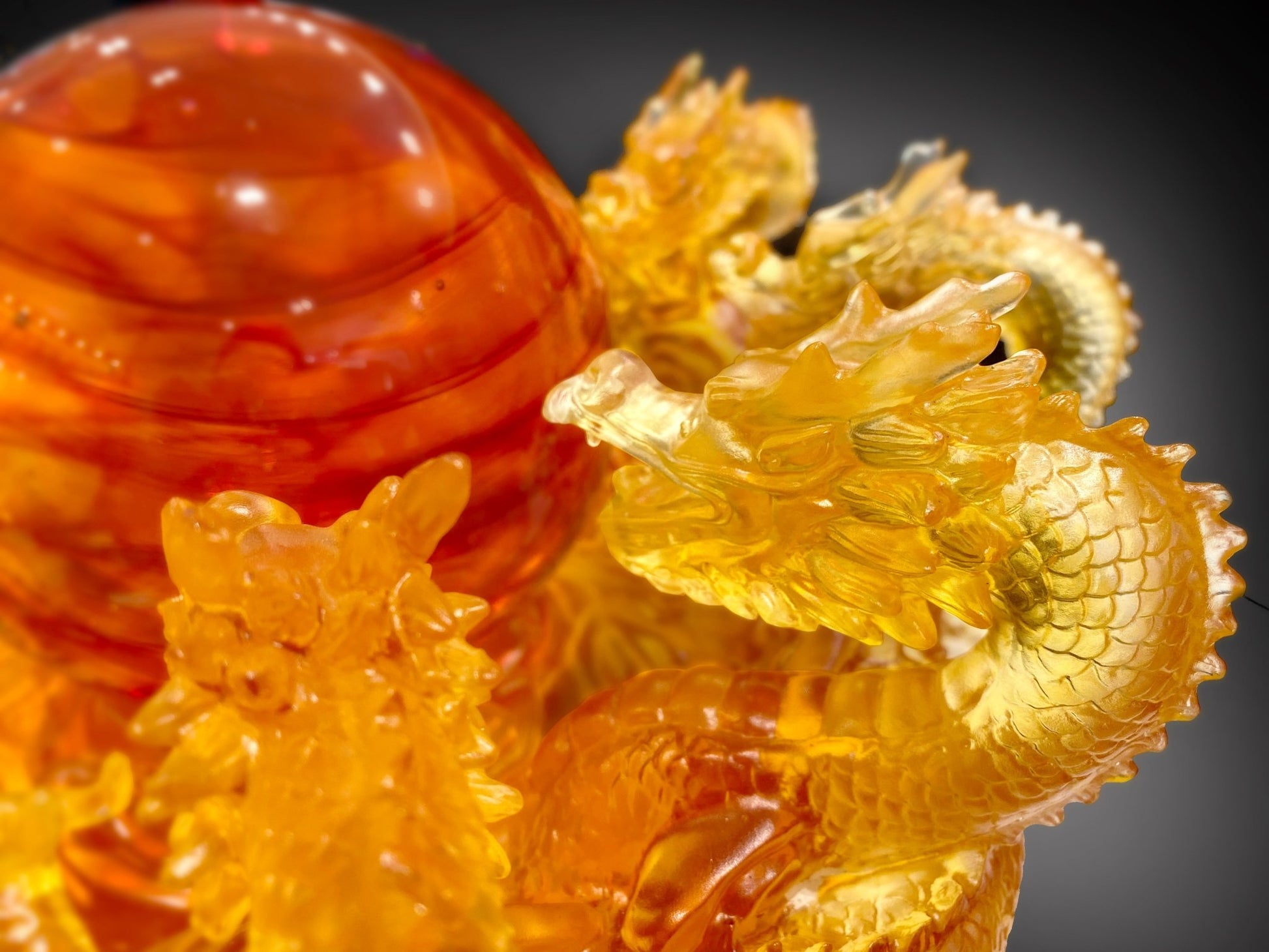 Crystal Mythical Creature, Dragon, The Yin Yang Cycle of Nine Dragons - LIULI Crystal Art