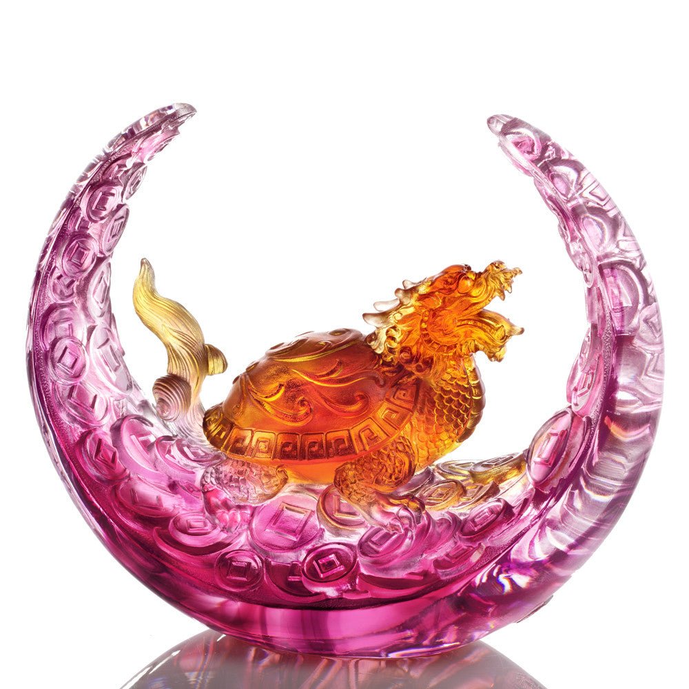 Crystal Mythical Creature, Guardian, Black Tortoise of the North-Xuanwu, Traversing Miles of Wind and Cloud - LIULI Crystal Art