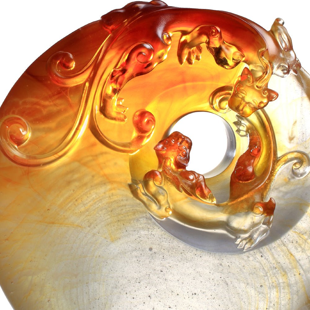 Crystal Mythical Creature, Son of the Dragon-Chilong, Collective Heart - LIULI Crystal Art