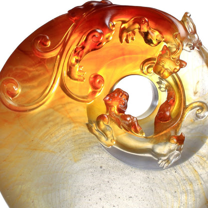 Crystal Mythical Creature, Son of the Dragon-Chilong, Collective Heart - LIULI Crystal Art