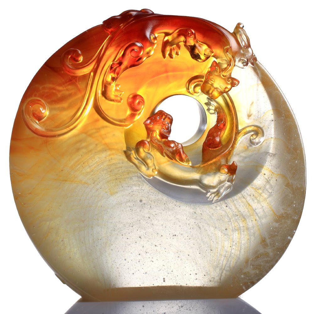 Crystal Mythical Creature, Son of the Dragon-Chilong, Collective Heart - LIULI Crystal Art