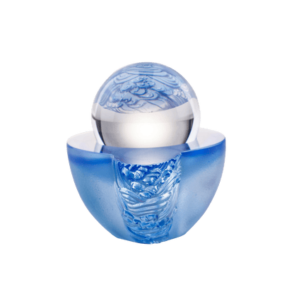 Crystal Paperweight, Feng Shui, As The Good World Turns-Kindness Turns This Good World - LIULI Crystal Art