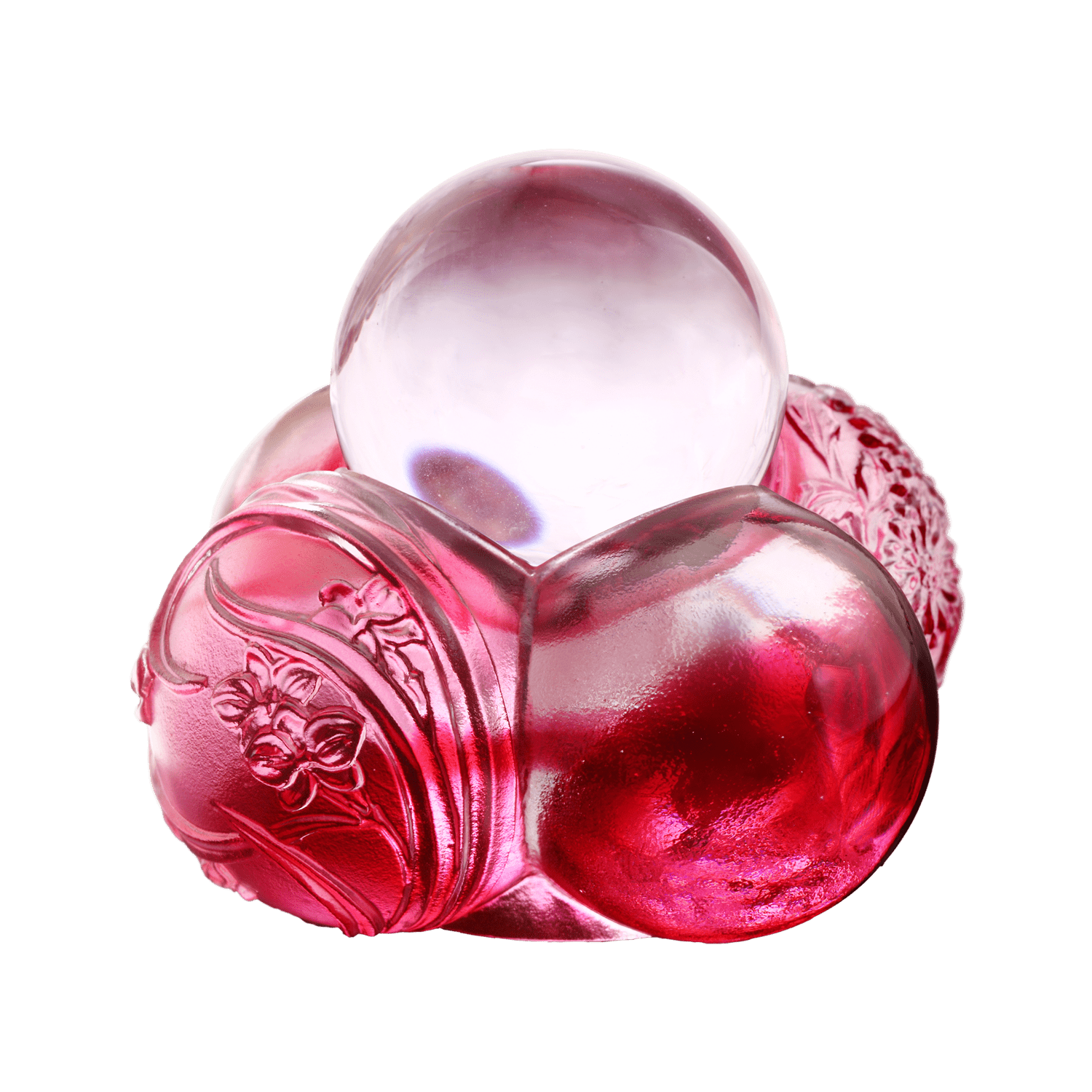 Crystal Paperweight, Feng Shui, As The Good World Turns-Ubiquitous Turning of Ruyi - LIULI Crystal Art
