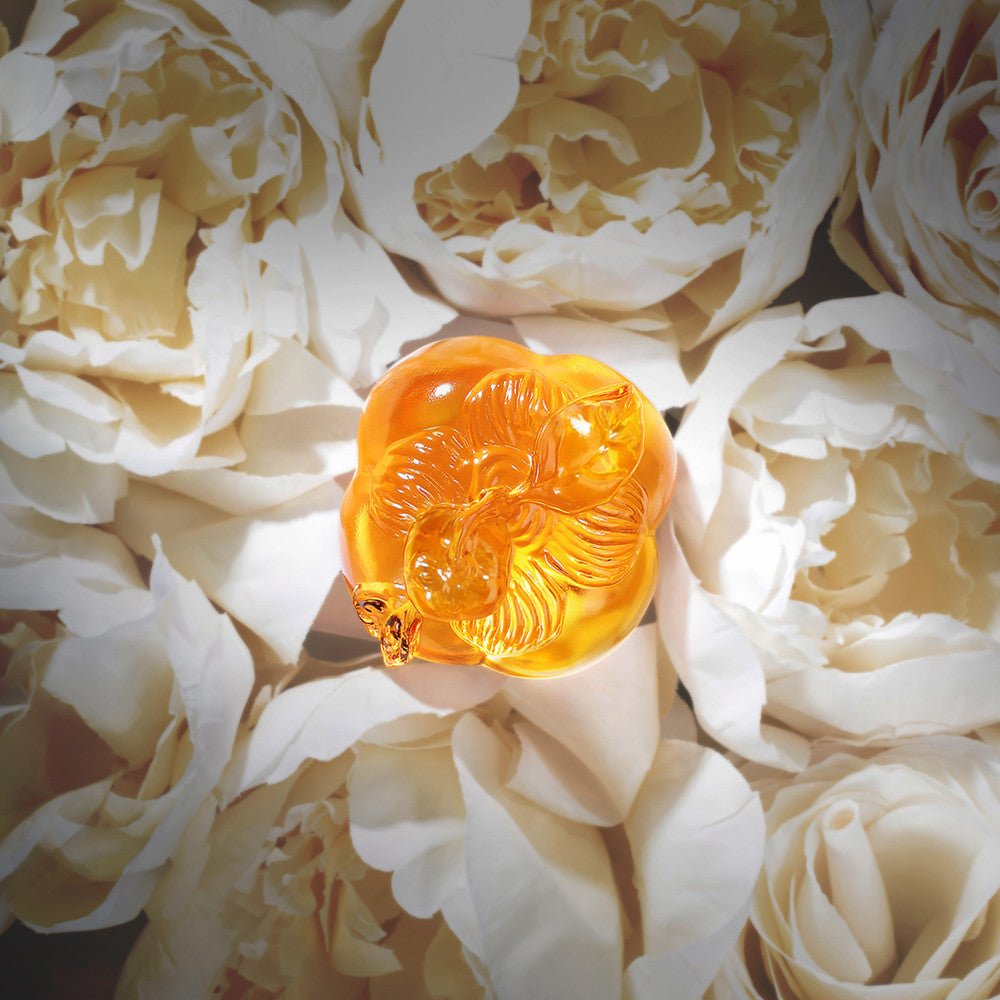 Crystal Paperweight, Feng Shui, Persimmon, Good Things Come in Pairs - LIULI Crystal Art