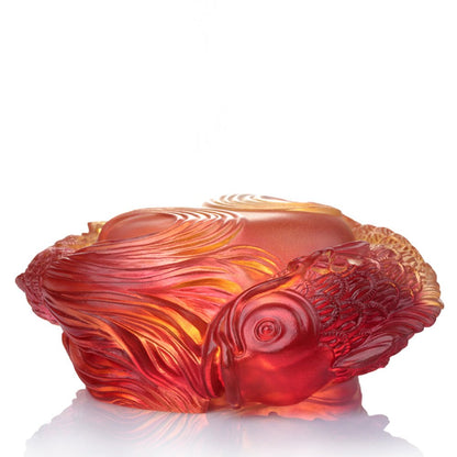 Crystal Paperweight, Fish, Rows of Joy - LIULI Crystal Art