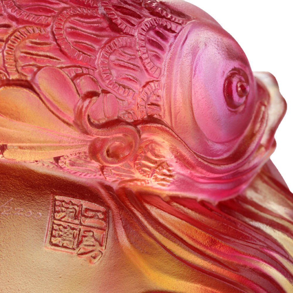 Crystal Paperweight, Fish, Rows of Joy - LIULI Crystal Art