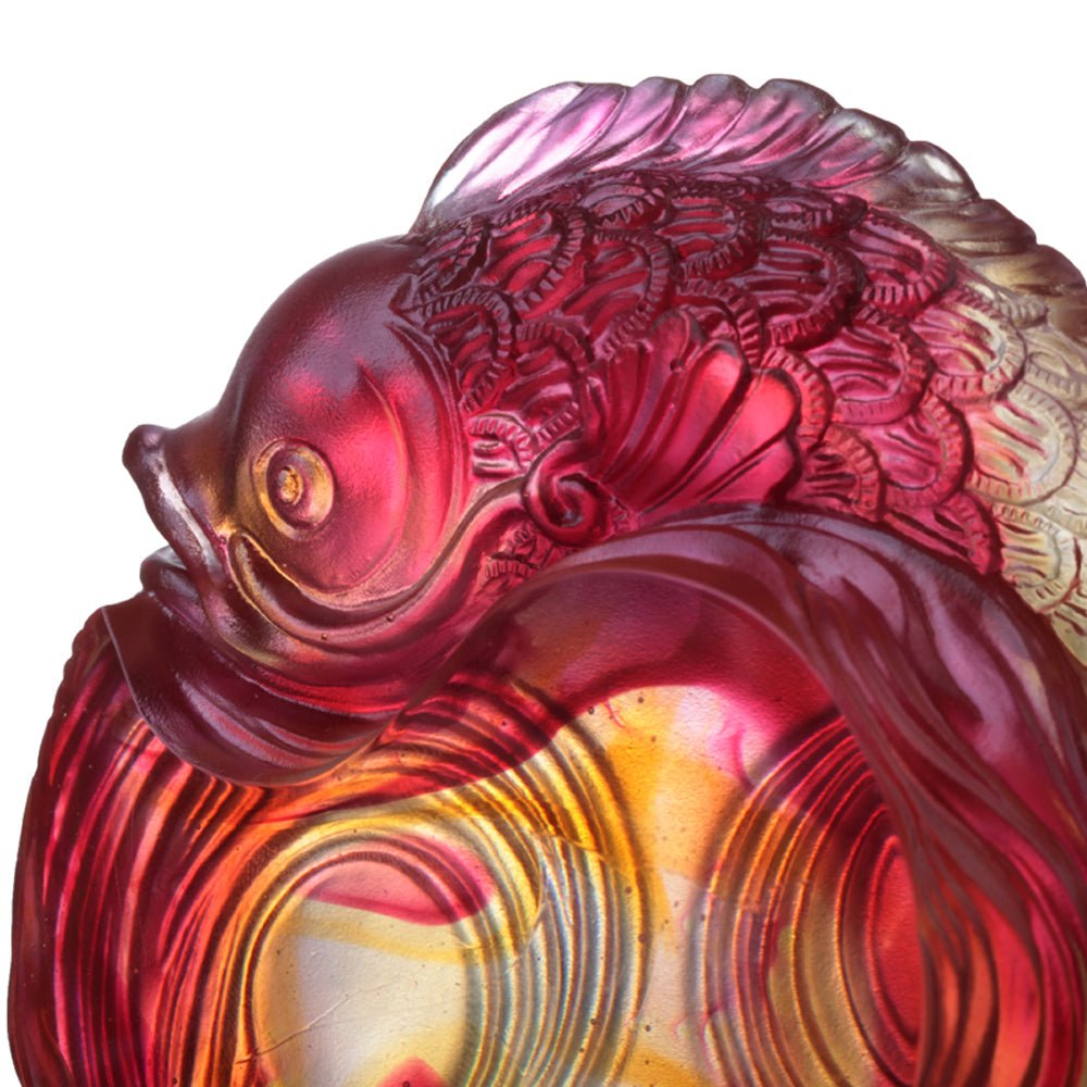 Crystal Paperweight, Fish, Rows of Joy - LIULI Crystal Art