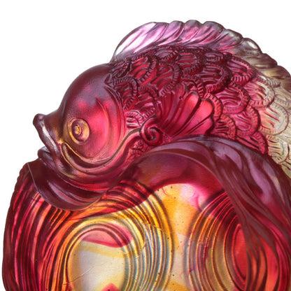 Crystal Paperweight, Fish, Rows of Joy - LIULI Crystal Art
