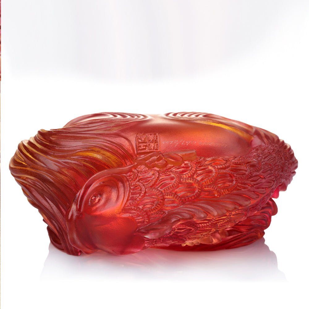 Crystal Paperweight, Fish, Rows of Joy - LIULI Crystal Art