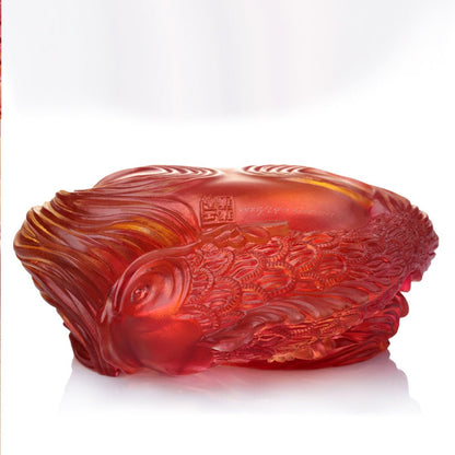 Crystal Paperweight, Fish, Rows of Joy - LIULI Crystal Art