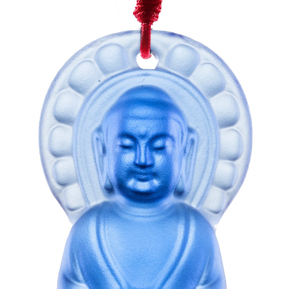 Crystal Pendant, Necklace, Medicine Buddha, Luminosity at Hand - LIULI Crystal Art