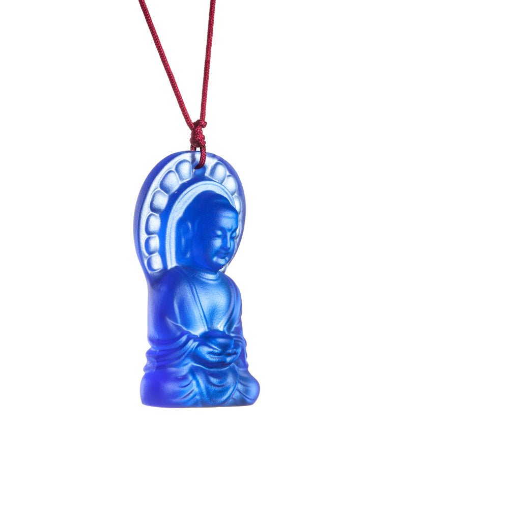 Crystal Pendant, Necklace, Medicine Buddha, Luminosity at Hand - LIULI Crystal Art