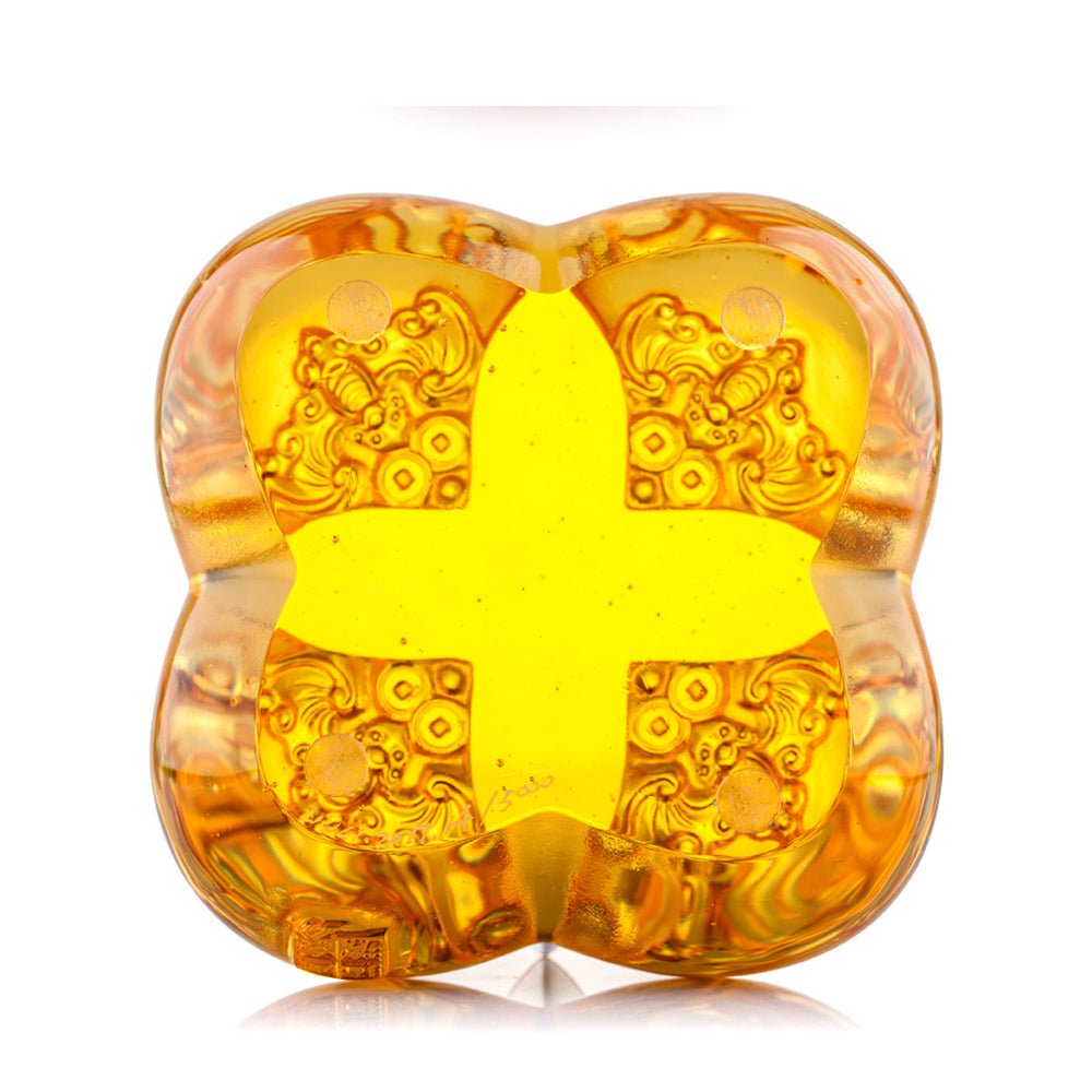 Crystal Persimmon, Kitchen Decor, Fortune Four Ways - LIULI Crystal Art
