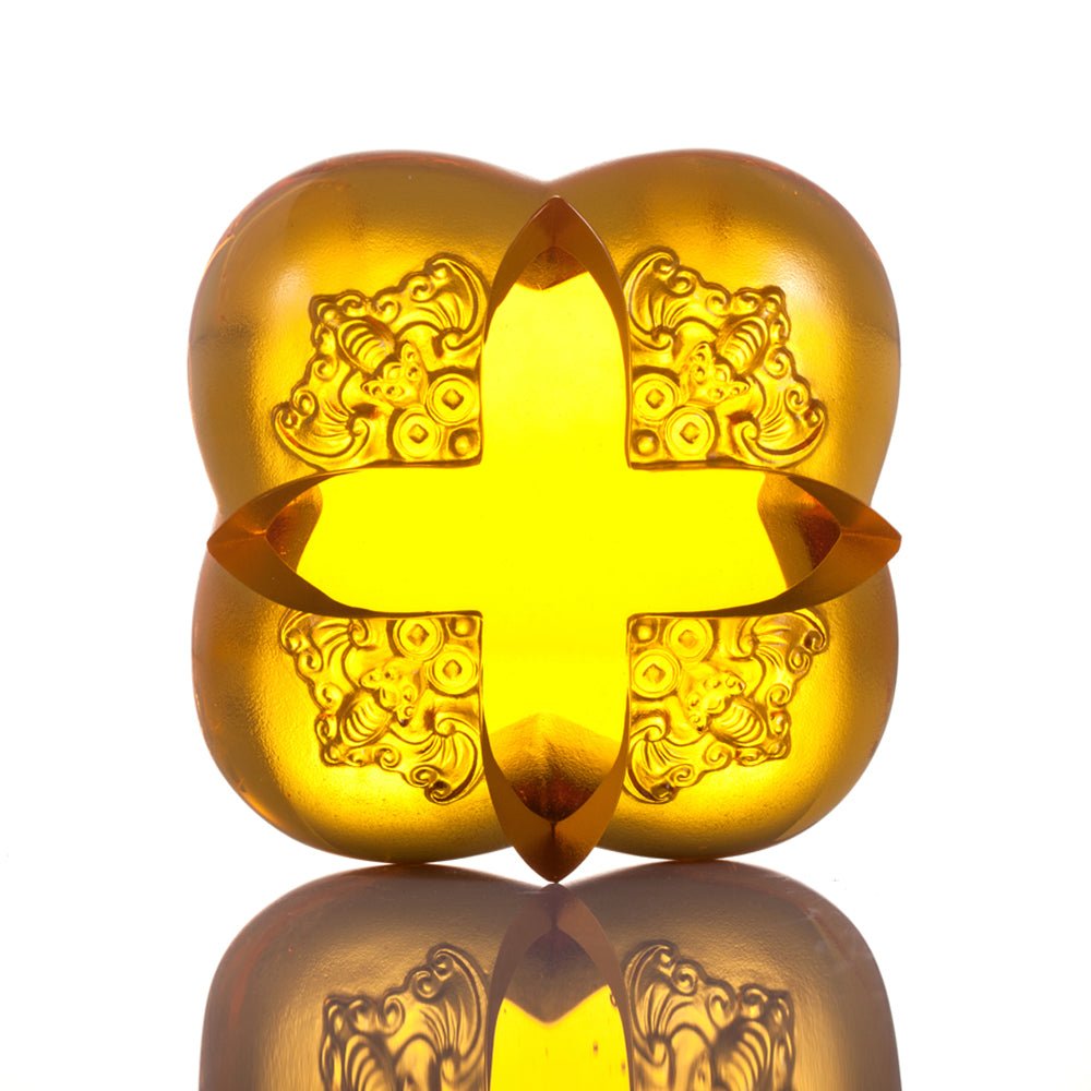 Crystal Persimmon, Kitchen Decor, Fortune Four Ways - LIULI Crystal Art