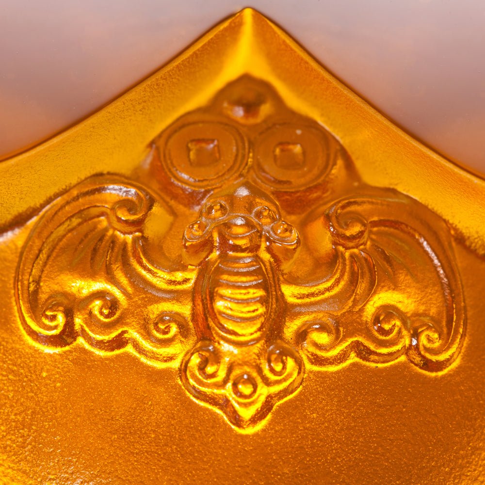 Crystal Persimmon, Kitchen Decor, Fortune Four Ways - LIULI Crystal Art