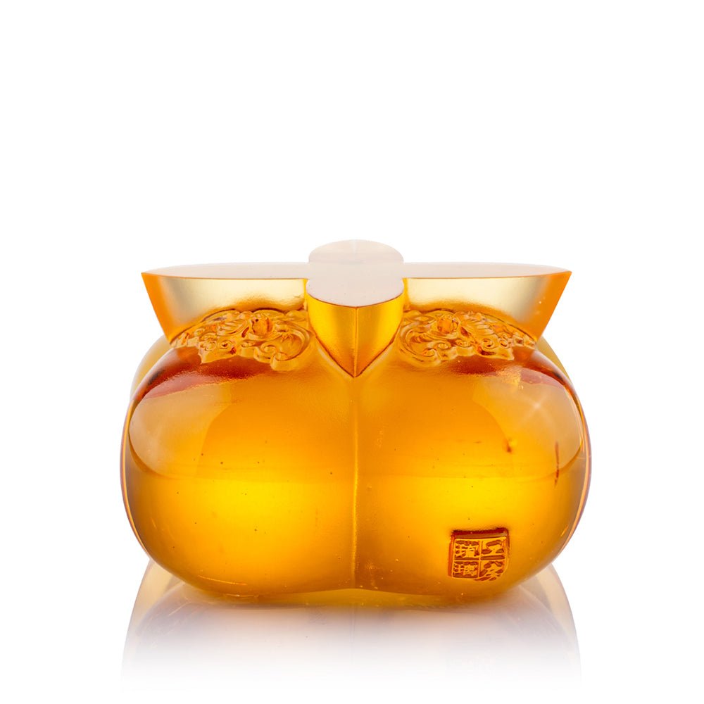 Crystal Persimmon, Kitchen Decor, Fortune Four Ways - LIULI Crystal Art
