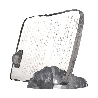 Crystal Plate, Heart Sutra, Desk Decor, A Tranquil Heart - LIULI Crystal Art