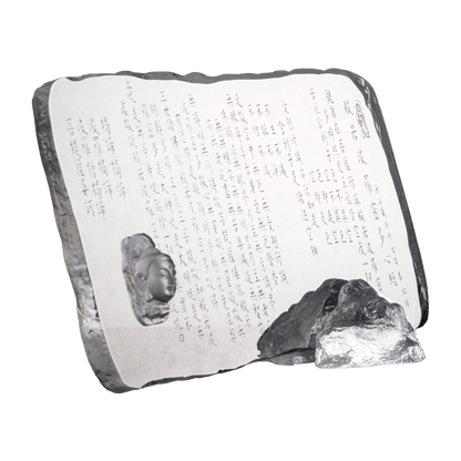 Crystal Plate, Heart Sutra, Desk Decor, A Tranquil Heart - LIULI Crystal Art