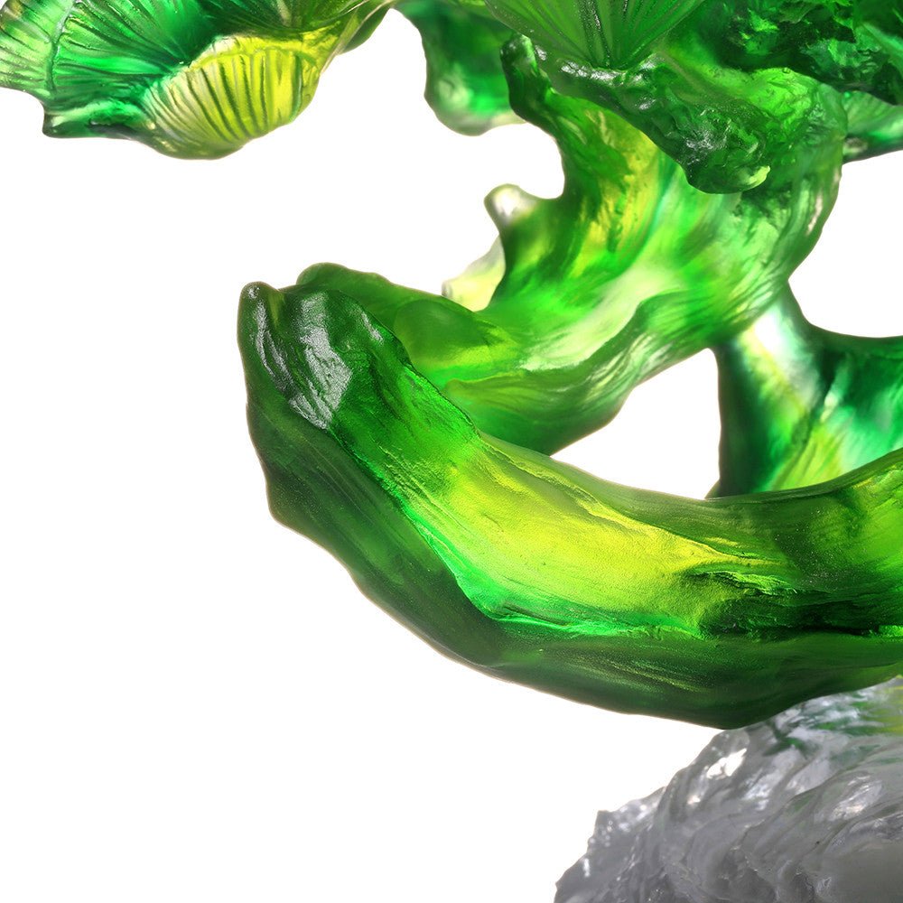 Crystal Ruyi, Feng Shui, Three-inlay Ruyi, Heavenly Pine - LIULI Crystal Art